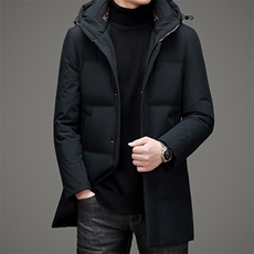 可脱卸帽白鸭绒羽绒服男中长款新款中年保暖外套上衣ZL6708-P275，男装羽绒服，电商B212（原钱塘6029）