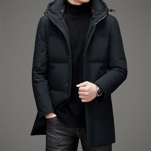 可脱卸帽白鸭绒羽绒服男中长款新款中年保暖外套上衣ZL6708-P275图片
