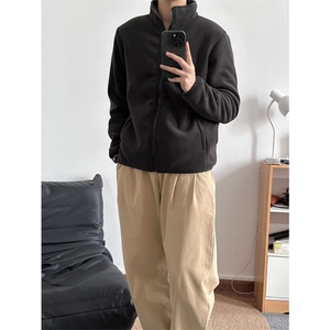 高品 秋冬情侣双层复合加绒加厚摇粒绒立领夹克外套男女A1066-P56图片