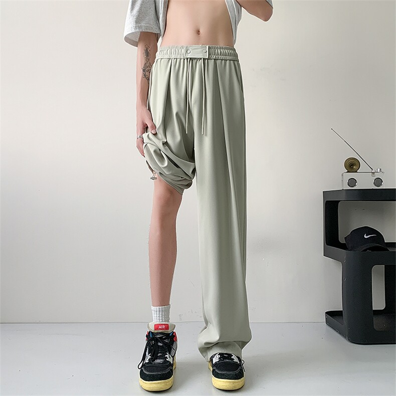 X2398-TP3558冰丝裤男夏季宽松直筒运动裤垂感阔腿休闲长裤，女装休闲裤，电商A102