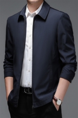 中年男外套秋季新款百搭休闲爸爸装翻领夹克外套男BJY08158-P120，男装夹克，电商B212（原钱塘6029）