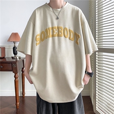 抖音品质夏季新款宽松印花麂皮绒上衣男T恤港B299-X5523-P45控59，男装T恤，电商A061-1