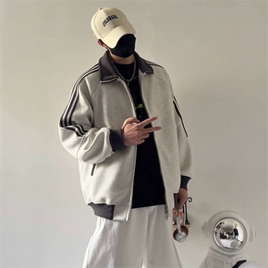 抖音得物高品质 美式高街重磅结构设计拼接织带立领卫衣外套 CM42图片