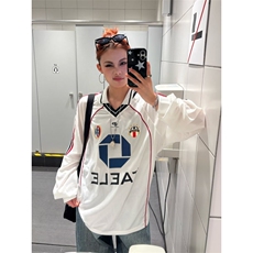 美式徽章刺绣V领撞色拼接卫衣男女秋季重磅情侣运动上衣GAW61P40，男装卫衣，星座1013-5