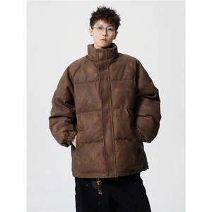 1PU皮复古做旧钢印大码M-5XL棉衣男MY77096P130控198抖控228图片
