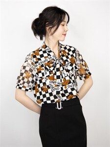 【现货】2022夏季新款棋盘格小衫图片