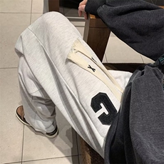 秋季宽松卫裤男美式高街直筒运动裤阔腿长裤K977P28，男装休闲裤，星座1116-2