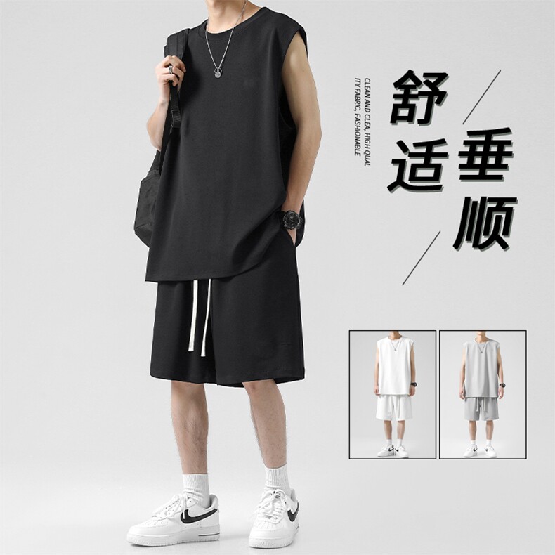 无袖背心运动打底T恤夏季潮流篮球外穿宽松套装 TZ80-特批63图片