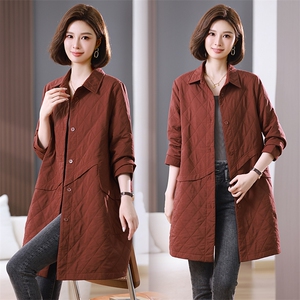 2024年秋季休闲时尚宽松中长款外套，女装风衣，文熹诺