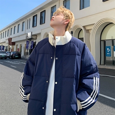 ！2024秋冬新款男士潮牌立领棉衣情侣撞色棉服外套MY200特P75，男装棉衣，电商B220