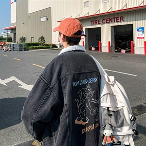 猫和老鼠联名印花羊羔毛牛仔外套男加绒加厚JK803-P95128，男装工装外套，星座912-1（原星座914-5）