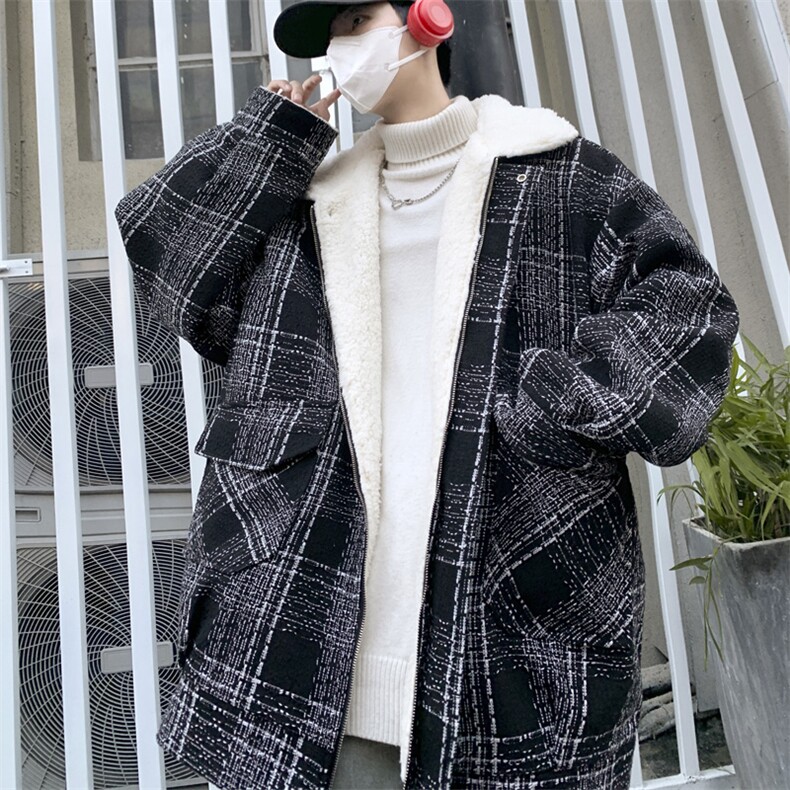 羊羔毛棉服男2025冬季新款休闲外套潮牌棉衣棉袄M199P120控158,男装棉衣,电商A157