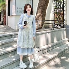 春季新款！大量！罩衫连衣裙两件套2C133-8965-P155-K218，女装套装/套裙，2C133
