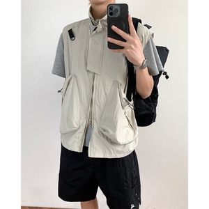 ER0305-P53 夏季机能纯色工装马甲男女户外运动休闲叠穿背心外套图片