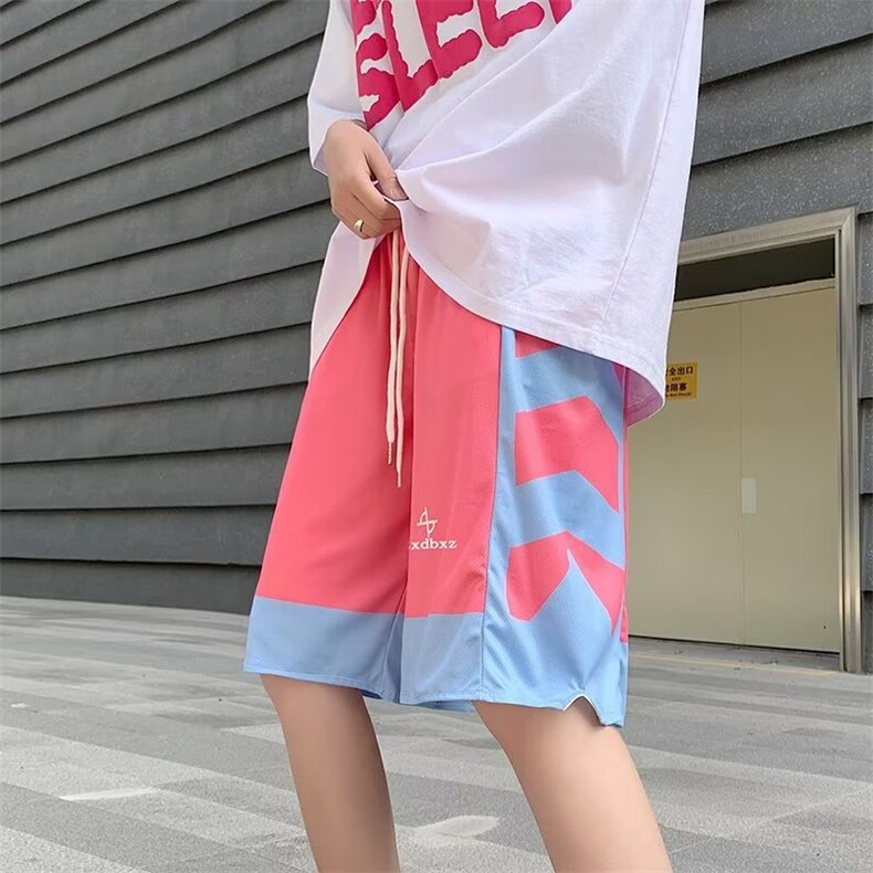 夏季薄款休闲沙滩裤美式篮球短裤男宽松潮流条纹五分裤K6291-P23,男装休闲裤,星座512-2