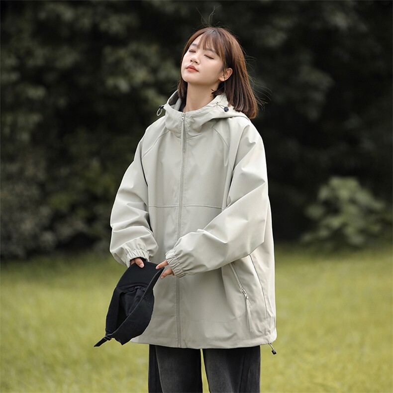 815A-MJ78352-65特 春秋装新款纯色登山服三防冲锋衣外套女模图片