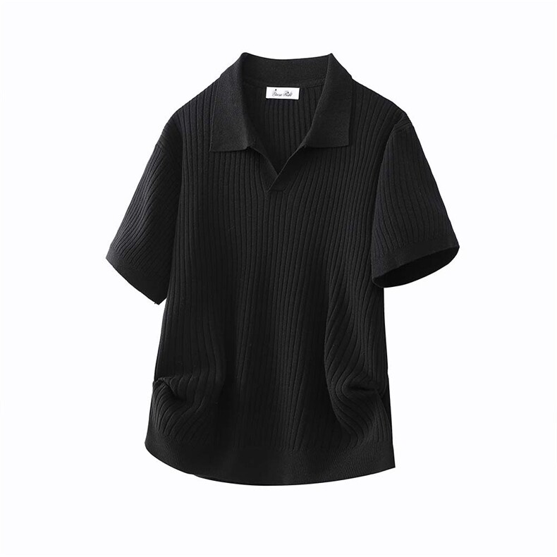 得物白底图老钱风夏季短袖polo衫男韩版修身翻领薄款毛衣T恤P38，男装Polo衫，电商C306-1