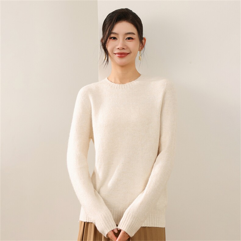 2025年秋季单件套头通勤长袖一线圆领休闲/淑女,针织衫/毛衣,尚雪电商供货