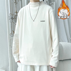 2024冬季新款旋律风车大码德绒加绒印花M-5XHT241055-7-特P30，男装T恤，电商A022