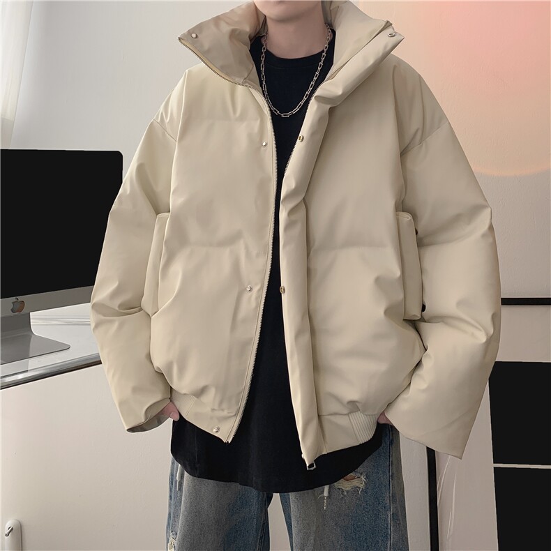 得物品质冬季纯色宽松面包服情侣保暖立领男女款棉衣外套特P80,男装棉衣,星座215-2（原311A-2）