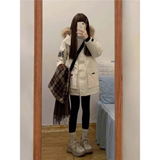 今年流行设计感小众工装羽绒棉服女2025冬新款情侣宽松加厚派克服，男装棉衣，星座1210-1