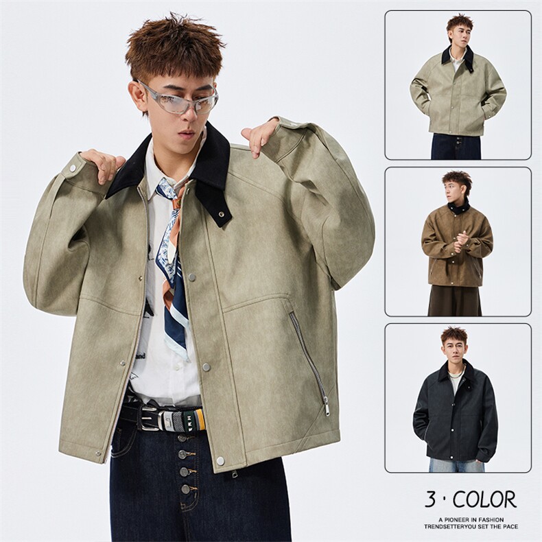 翻领夹克时尚简约经典高级休闲百搭潮夹克外套男2025秋JK1362-P90，男装夹克，星座1103-3