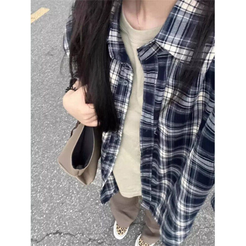 复古格子衬衫男女外套夏季宽松休闲防晒长袖衬衣上衣WLC099-p35,男装防晒衣,星座1008