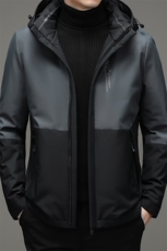 男中年可脱卸帽羽绒服灰鸭绒休闲保暖加厚外套爸爸装ZK21006-P270，男装羽绒服，电商B212（原钱塘6029）
