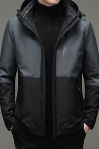 男中年可脱卸帽羽绒服灰鸭绒休闲保暖加厚外套爸爸装ZK21006-P270图片