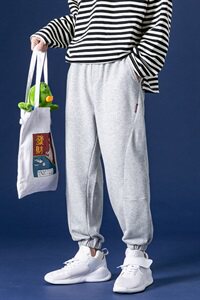 潮流百搭休闲裤韩版春秋季潮牌运动裤宽松九分裤子男裤DS698TP40图片