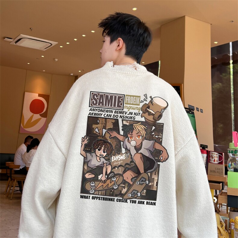 特P55控98高品秋冬季破洞毛衣男复古慵懒风针织衫毛衣外套MYP3302,男装针织衫/毛衣,电商B370