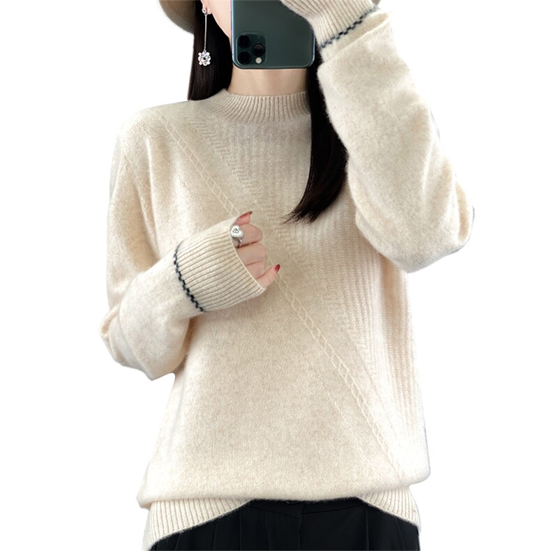 女套头短款2024年新款秋冬内搭洋气网红打底羊毛衫,女装羊毛衫,蒙特羊绒
