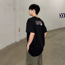 万针全刺绣工艺抖音得物高品质260克重磅纯棉双纱美式高街短袖T恤，男装T恤，电商A486