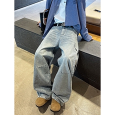 个性复古情侣款长裤潮流时尚水洗工艺百搭牛仔裤K818TP55控88，男装牛仔裤，电商A102B