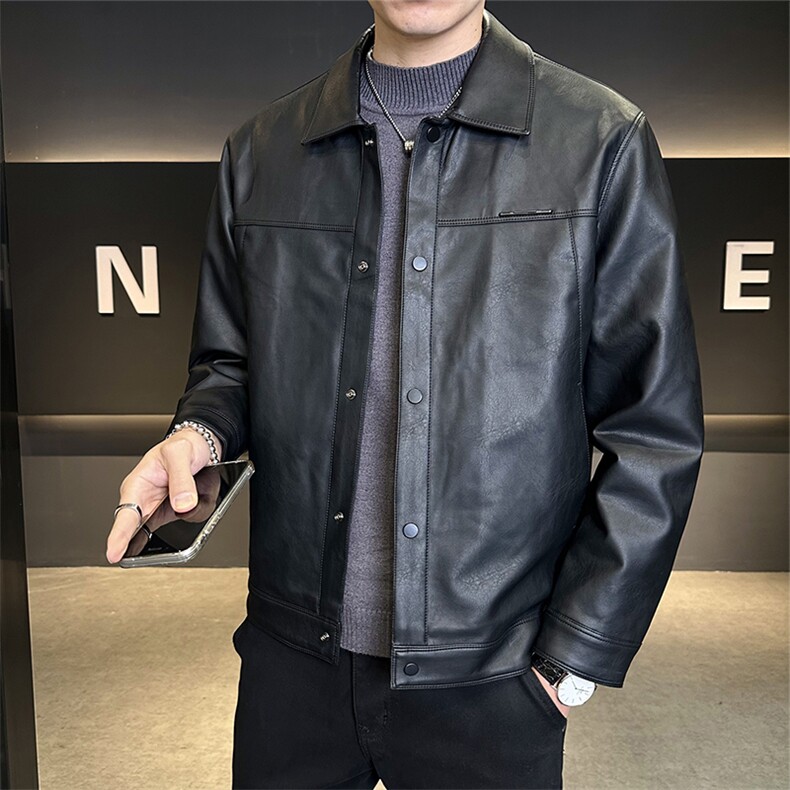 90白鸭绒翻领轻薄款皮衣加厚男装羽绒服外套C317-Y9795-P235,男装皮衣,电商C317