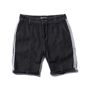 2021夏季新款日系大码条纹休闲运动牛仔五分裤短裤K073-P45图片