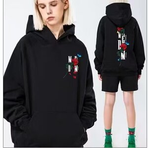 潮牌秋季刺绣红玫瑰logo重磅纯棉长袖T恤男女美式情侣款宽松卫衣图片