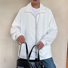 潮小众设计感百搭宽松情侣痞帅黑色衬衫男外套潮W6884-P40，男装衬衫，星座512-2