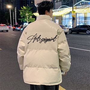 已注册港风直播抖音高品质宽松男羽绒棉加厚PU皮棉衣外套M1508P85图片