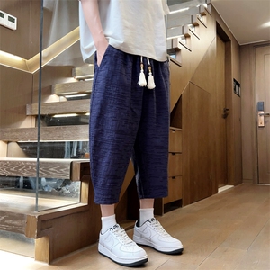 夏季男士休闲裤宽松运动裤潮小脚七分裤男纯棉纯色A266-KZ882-P56图片