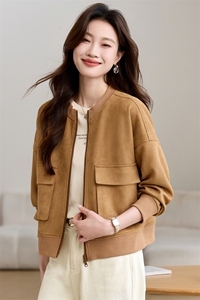 大码女装休闲短款棒球服外套女2025春装新款胖MM宽松夹克圆领上衣图片