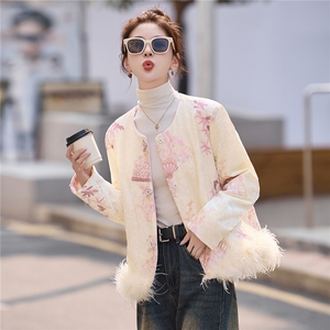 新中式国风刺绣羽绒服女2025冬季新款洋气减龄圆领百搭白鸭绒外套图片