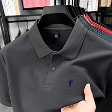 全棉丝光棉绣小保罗全棉短袖POLO，男装T恤，钱塘207-1