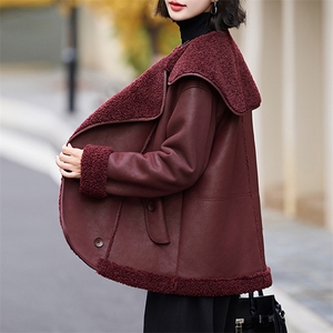 冬天大翻领仿羊羔毛皮毛一体羊羔绒厚外套女秋冬2024新款高级感图片