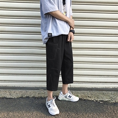 2022男夏季直筒阔腿薄款垂感宽松休闲七分裤K611-特批32，男装休闲裤，星座718-1