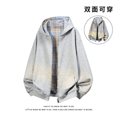 双面穿开衫卫衣长袖情侣宽松休闲百搭上衣外套W4600-P60【特价】，女装短外套，电商A007