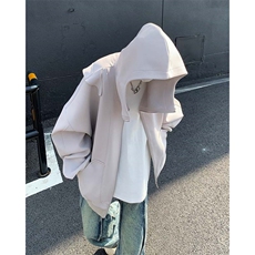 男装简约卫衣24春新款空气层分割连帽开衫外套XZ514-2-20241-P98，女装短外套，星座514-2(原B239)