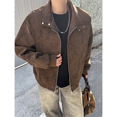 春季抖音得物品质扎染PU皮衣雾面皮夹克外套男6151-TP48档口图，男装夹克，星座207