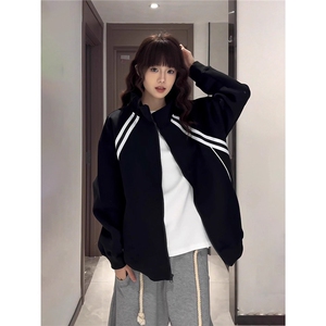 男女秋冬青少年学院风卫衣重磅立领运动夹克B139-P48图片
