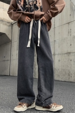 8XL-M牛仔裤男士直筒宽松特大码胖子阔腿裤男款长裤NZ110-P45控58，男装牛仔裤，电商D206-1